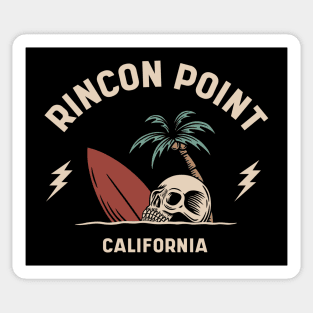 Vintage Surfing Rincon Point California // Retro Surf Skull Sticker